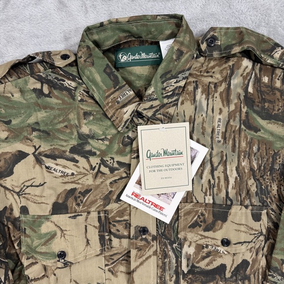 Hunting Shirt Mens Large Realtree Camo Ripstop Vintage Gander Mountain USA Field - Picture 7 of 13